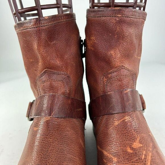 Olukai Nahuku Short Womens Distressed Brown Moto Boot US 8 Harness Ankle Boots - Picture 8 of 12